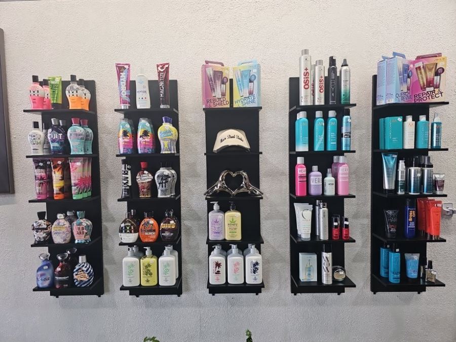 Hair care products on the shelf